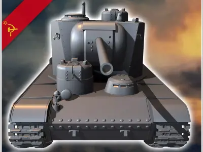 KV-5 Object 225 M1941 - Soviet army WW2 Second World East front  3D print model