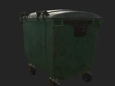 Street Trash Can Dumpster animation  3D model