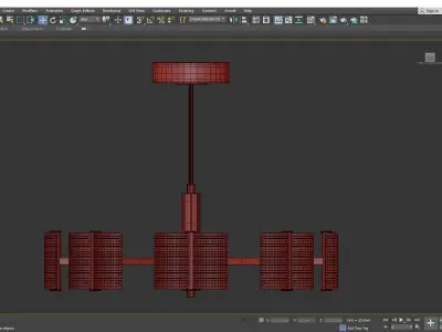 SENSE C modern chandelier with gold accents Low-poly 3D model