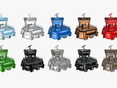 10 SciFi Facility B Collection - Sci Fi Exterior Design 3D Model Pack