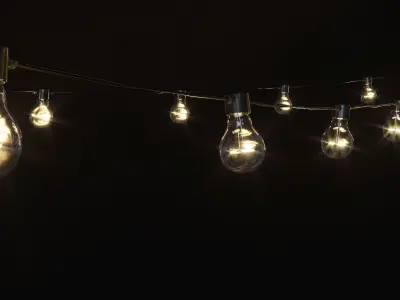 Garland and Bulb String 2 3D model