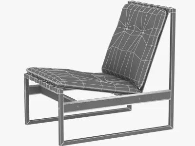 jacaranda iron green leather lounge chair 3D model