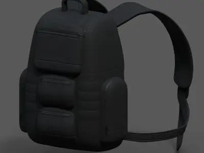 Backpack military combat soldier armor scifi Generic camp human Low-poly 3D model