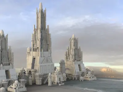 Ancient Dracula Castle towers 3D model
