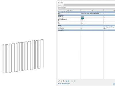 Segmented Wall - Full Parametric Revit Family 3D model