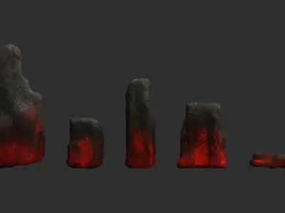 Rock Set 06 - Lava Low-poly 3D model