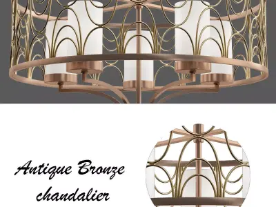 Cirrine chandelier with four lights 3D model