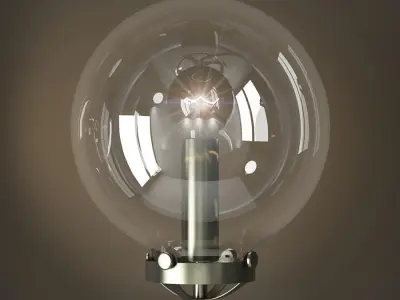 bra bistro globe clear glass double sconce nickel 3D model