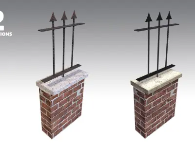 Brick Wall Pack PBR - Modular - Version 3 -  Low-poly 3D model