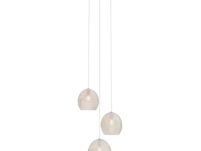 Lazio 3-Light Round Multi-Drop Pendant Currey Company 3D model