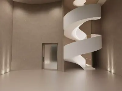 Stairs Backdrop  Low-poly 3D model