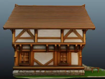 Mediaval fantasy house High-Poly 3D model