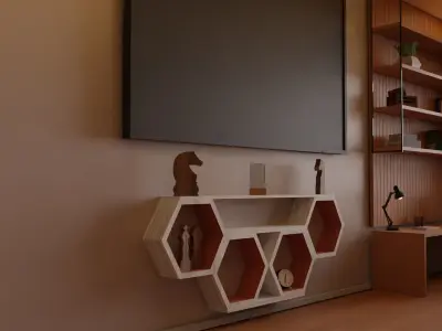 Desktop low poly realistic picture Low-poly 3D model