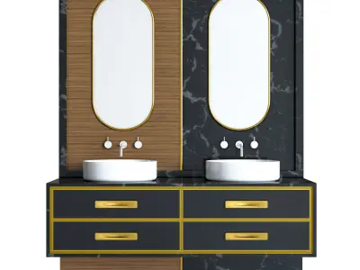 Bathroom Furniture Set 1 3D model