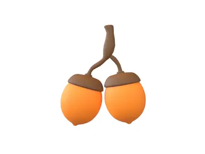 Acorn Fruit v1 003 Low-poly 3D model