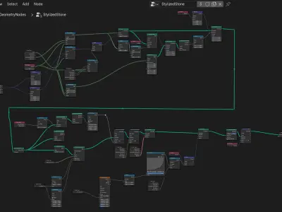 Blender 4 Stylized Stone Geometry Node 3D model