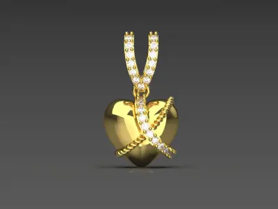 heart jewellery pendant jp0205 3D print model