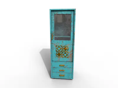 Old Modern Furniture 3D Model Terror Low-poly 3D model 19