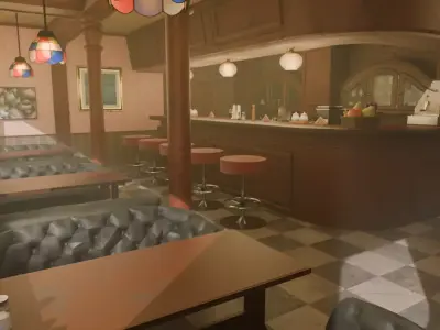 Retro Japanese coffee shop 3D model