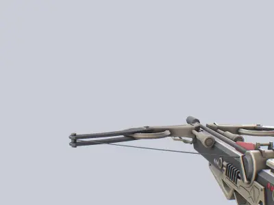 Scifi crossbow Low-poly 3D model
