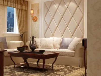 Living Room And Dining Room 3D model