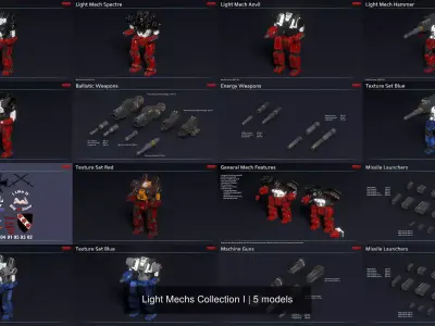 Light Mechs Collection I 3D Model Pack