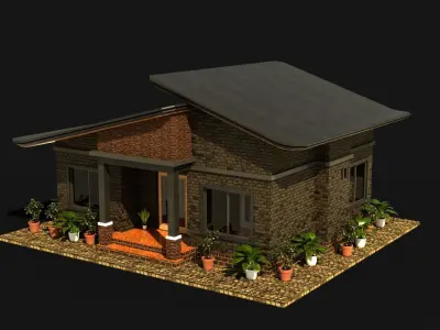 Modern House 002 Low-poly 3D model