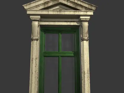 Classic Cartoon style of PBR Modular Windows Collection 1 Low-poly 3D model