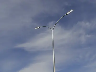 Street Light 11 version 14 10m with pole 4 Low-poly 3D model