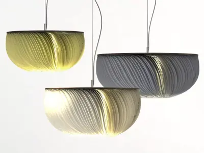 Moonjelly pendant light made of paper 3D model