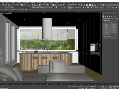 Corona - 3ds Max Scene files - Modern Kitchen Interior 3D model