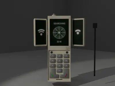 Retro Sci-Fi Phone Low-poly 3D model