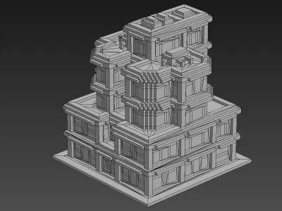 House Voxel - 22 Low-poly 3D model