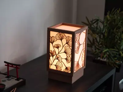 Ginkgo Line Art Lamp 3D print model