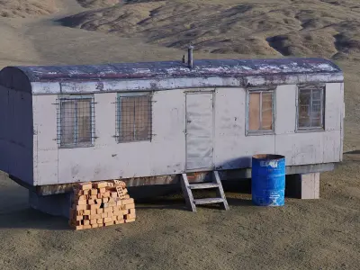 Shelter cabin Low-poly 3D model