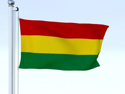Animated Bolivia Flag Low-poly 3D model