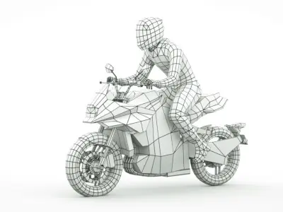 12 Low Poly Motorcycles Low-poly 3D model