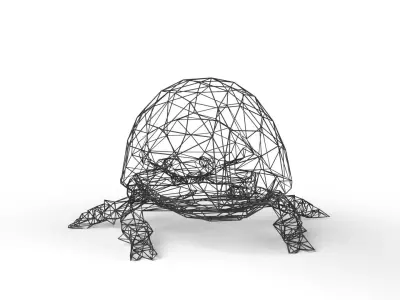 Ladybird Wireframe Low-poly 3D model
