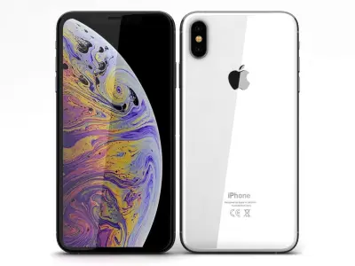 Apple iPhone XS Max Silver Low-poly 3D model