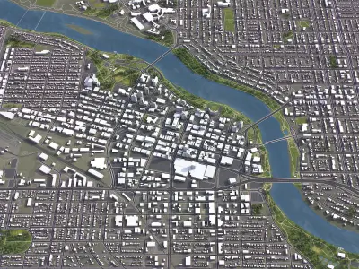 Saskatoon - 3D City Model Low-poly 3D model