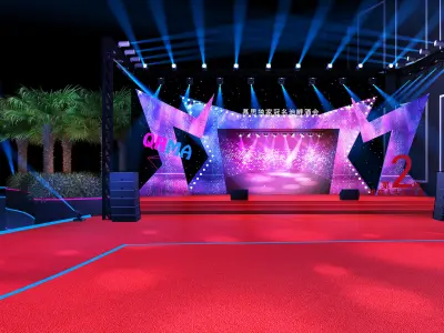 Concert gala stage design 3D model 3D model