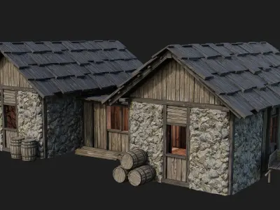 Old Medieval Building 4K Textures GameReady 126 Low-poly 3D model