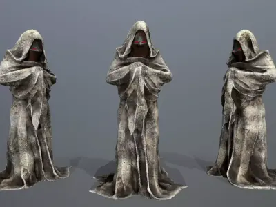 old statue Low-poly 3D model