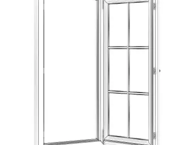 Wooden Window 800mm x 1600mm 3D model