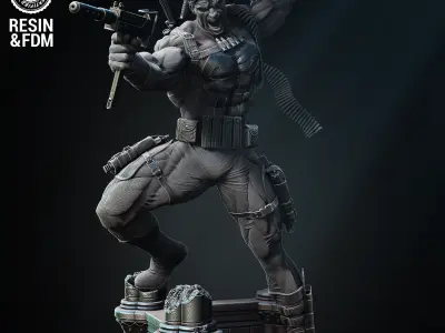 Wicked Marvel Punisher Sculpture Tested for 3D printing 3D print model