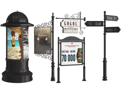 Classic Street Advertising 3D model