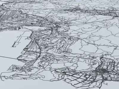Hong Kong Road Network and Streets 3D model