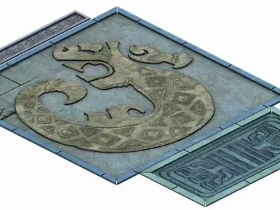 Game Underground - palace - surface carving 3D model