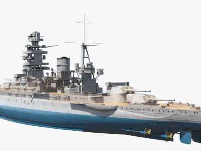  Worn Military Ship with Rust Patches and Decayed Deck Grey Used Simplified 