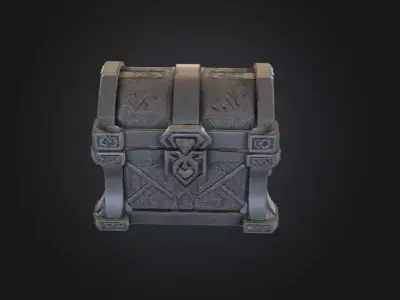 Dwarven Iron Chest Low-poly 3D model